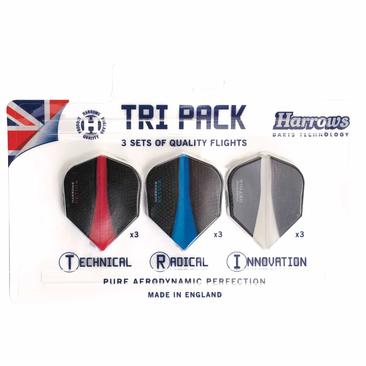 Harrows Dart Flights Retina Tri Pack 9 Pcs