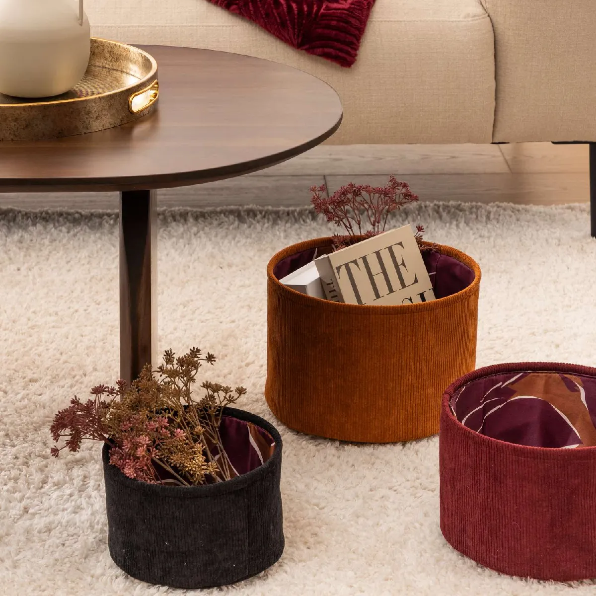 Atmosphera, Createur D'Interieur Atmosphera Paniers Velours Automne Multicolore