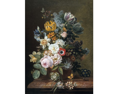 Canvas print stilleven met bloemen 70x100 cm