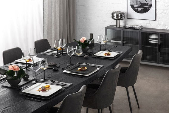 Villeroy & Boch Reisschüssel MANUFACTURE ROCK BLANC 4er Set schwarz