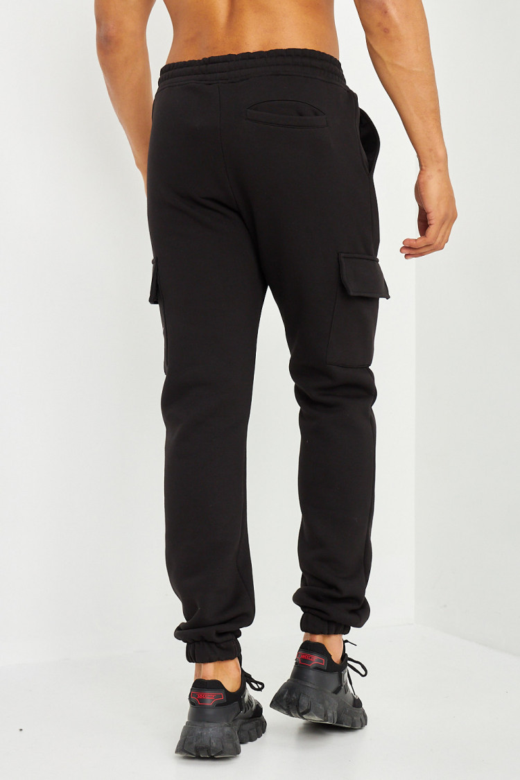 Pantalon de jogging noir poches cargo inscription Brentiny