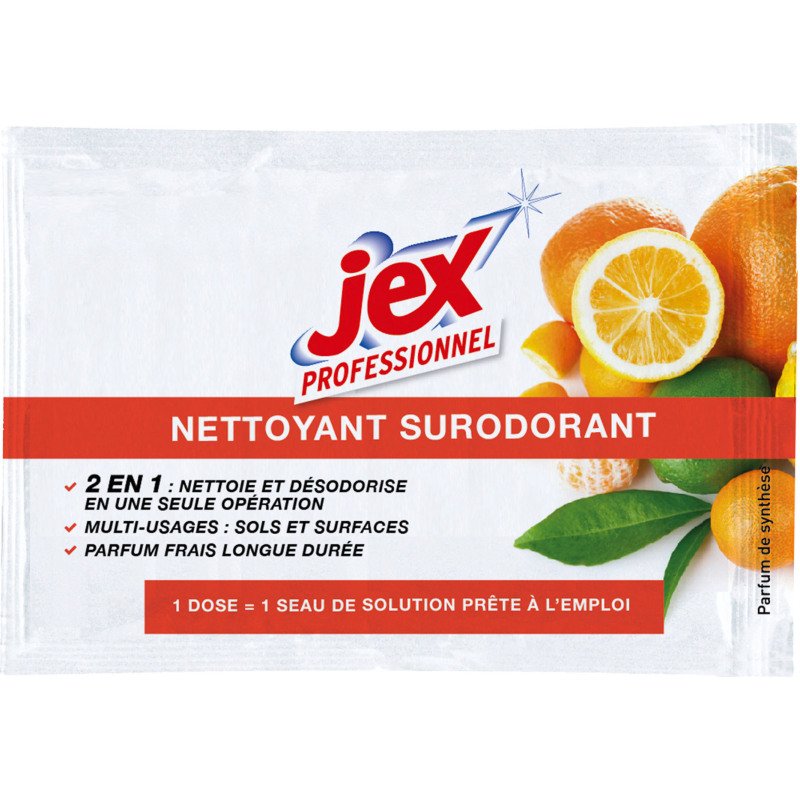 Nettoyant surodorant multi-usages Jex Professionnel agrumes - Seau de 100 doses