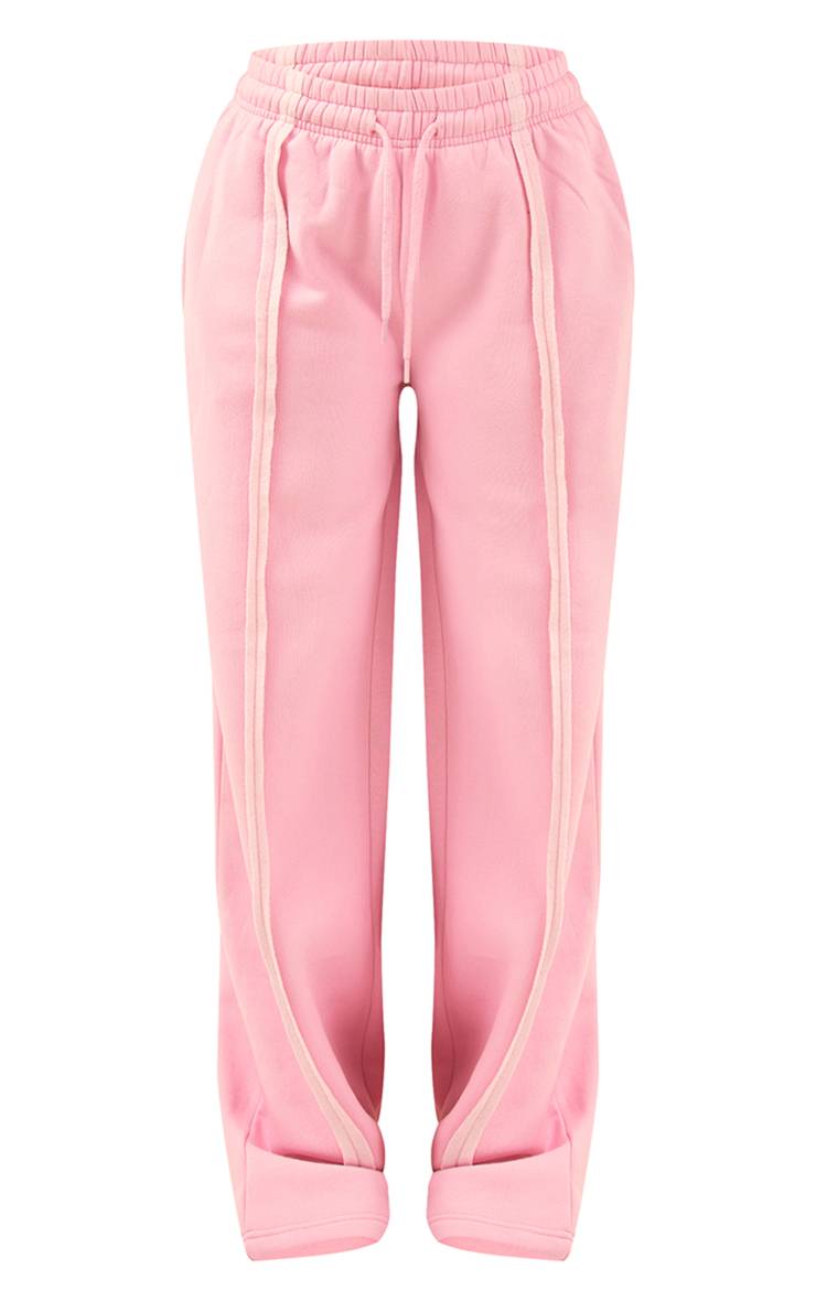 Rose Clair Jogging Oversize À Jambes Larges Avec Détails De Coutures