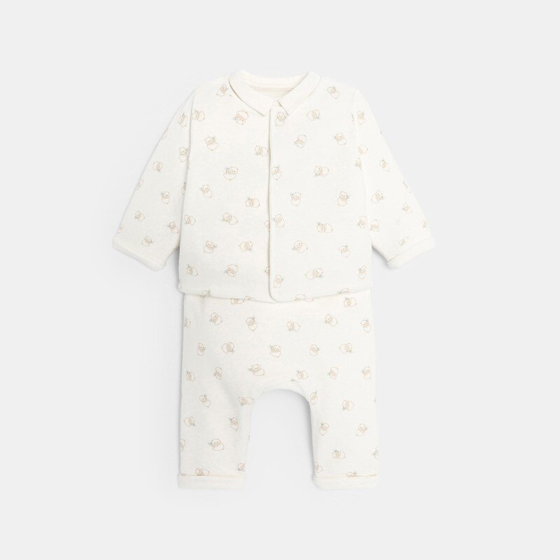Veste matelassée et pantalon réversibles avec body blanc bébé mixte Blanc