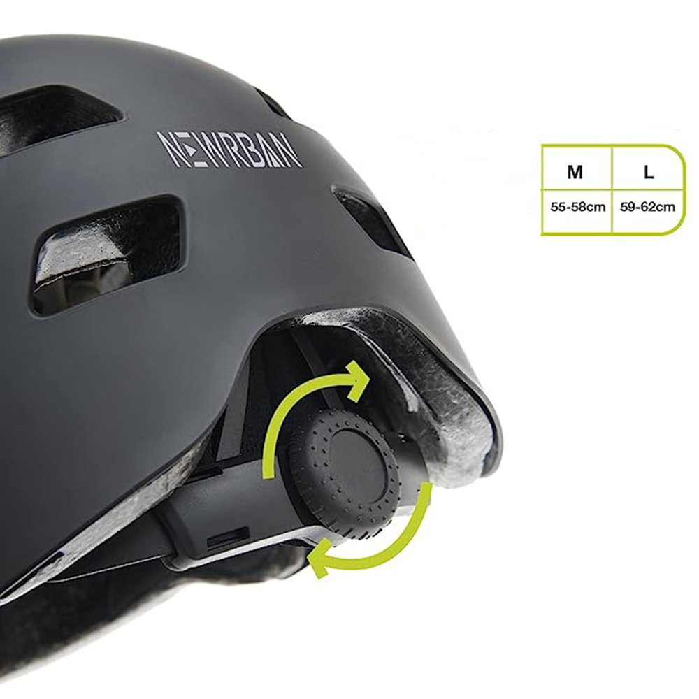 (Gr. L) Helmet Verstellbarer Fahrrad Helm Velo Kopf Schutz (NEWMHELMETLK) - Schwarz