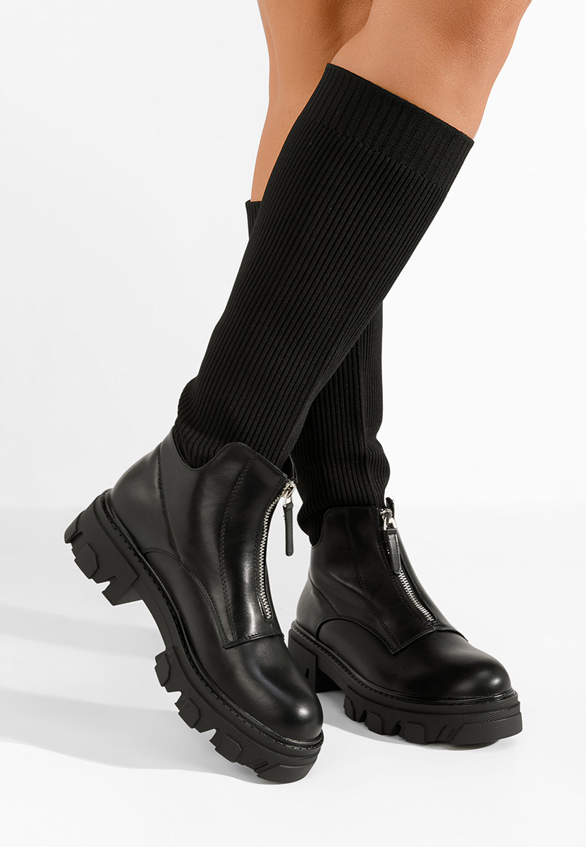 Bottes chaussettes noires Sheiva