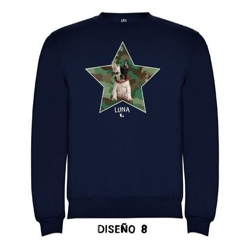 Moletom com estrela camuflada personalizável em azul marinho