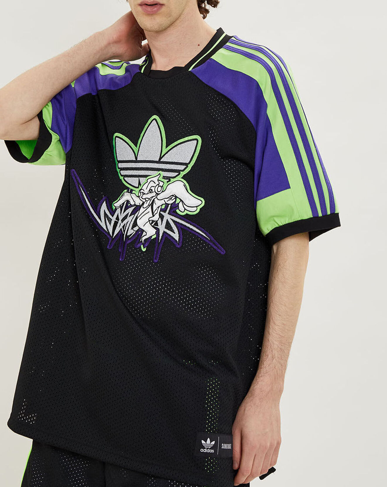 Adidas T-shirt  Adidas x Sankuanz Mesh noir/vert/violet