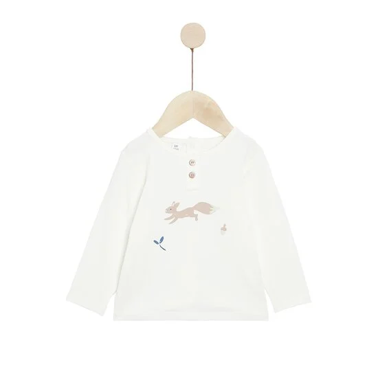 Mon écureuil chou Tee-shirt manches longues   Ecru Peluche        de               Marèse