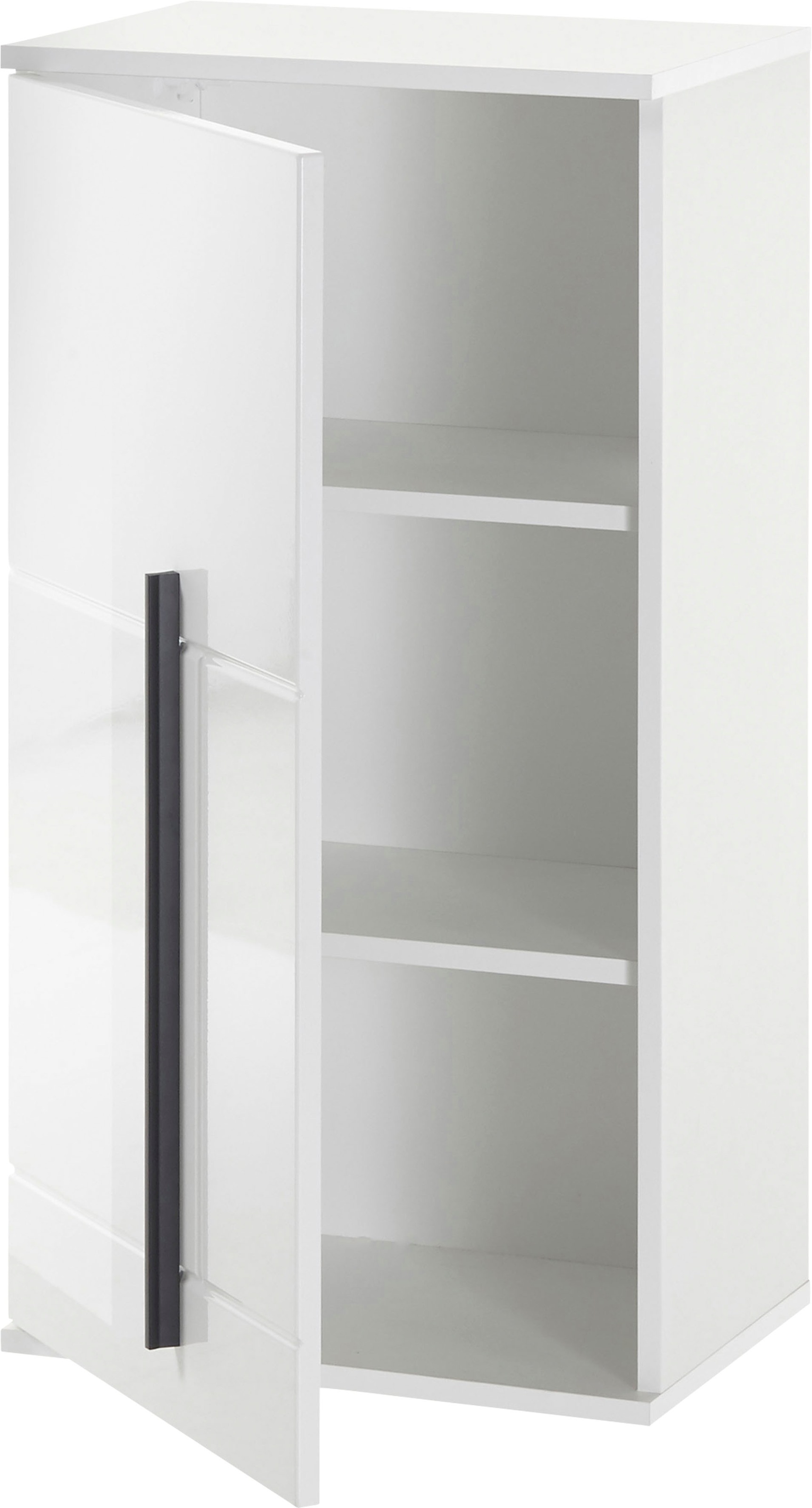 INOSIGN Hängeschrank »Cantara, Badschrank in Hochglanz Weiss, Hängeschrank im modernen Design« mit schwarzen Griffen, ausreichend Stauraum