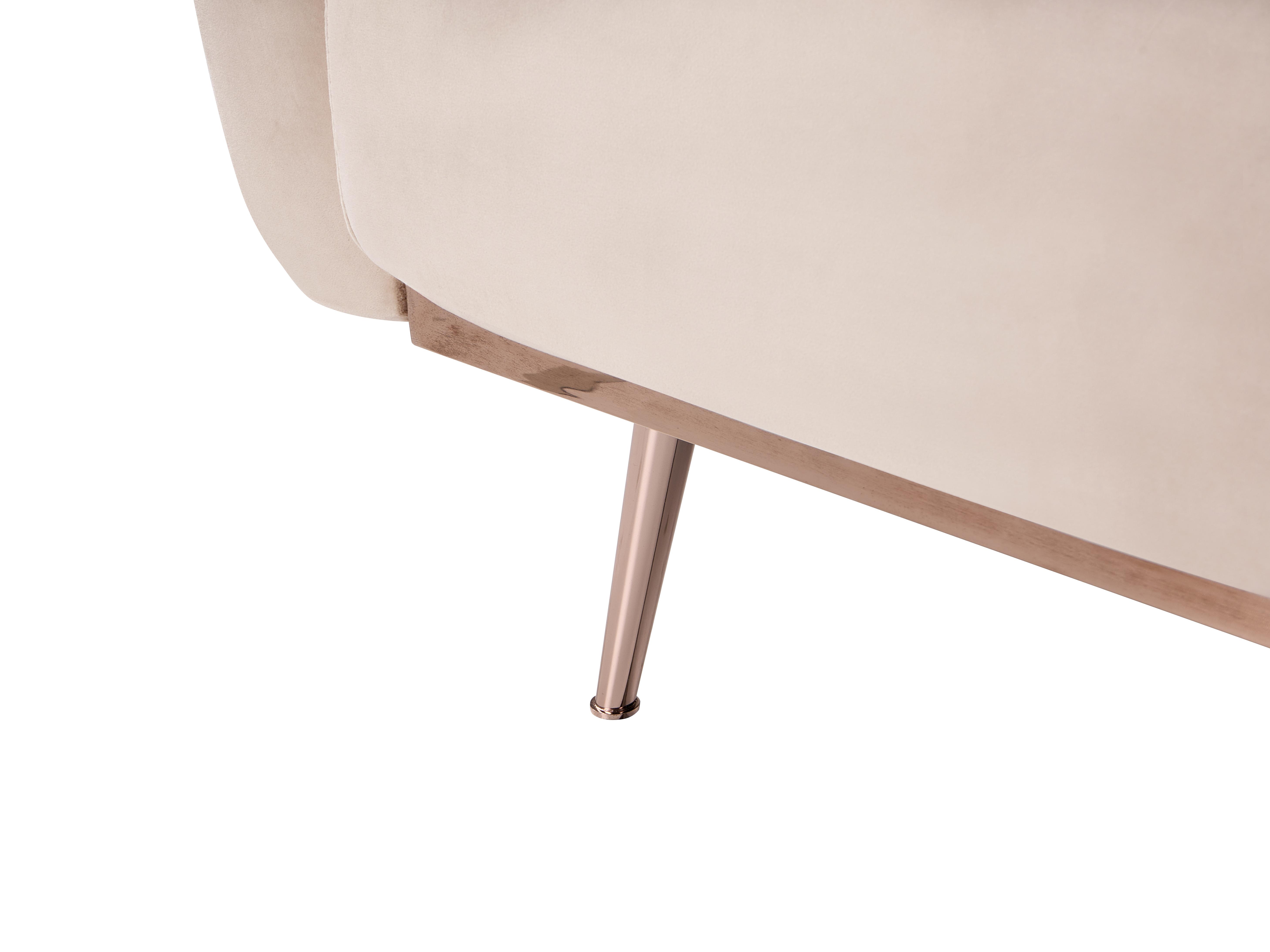 Slaapbank 3-zits EINA Fluweel Lichtbeige