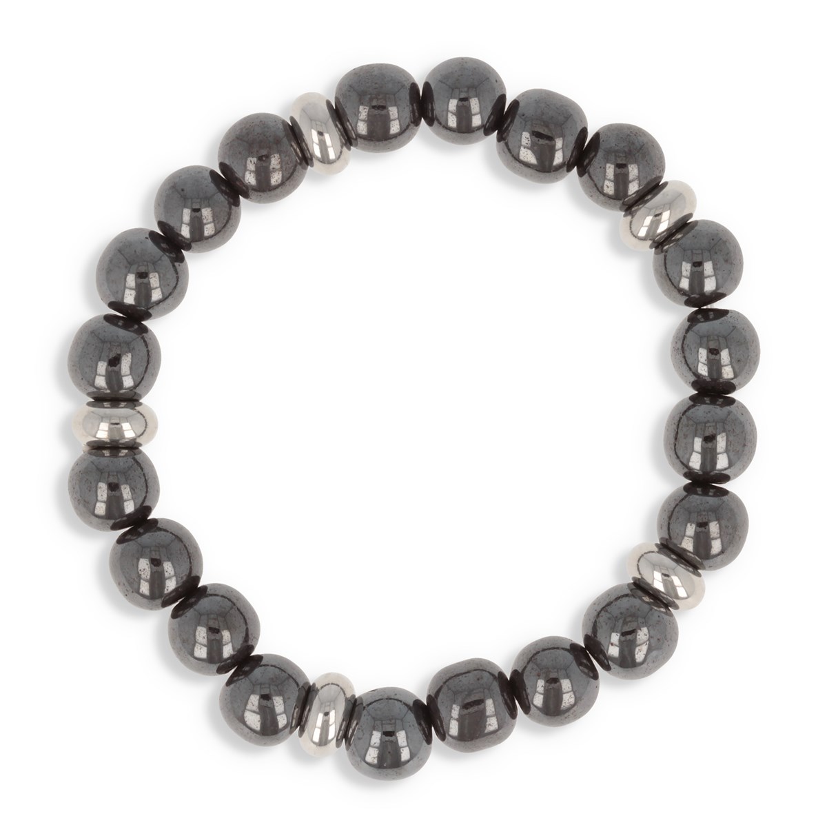 Bracelet élastique en Pierres Naturelles Ematite et Acier 316L - Aden Bijoux