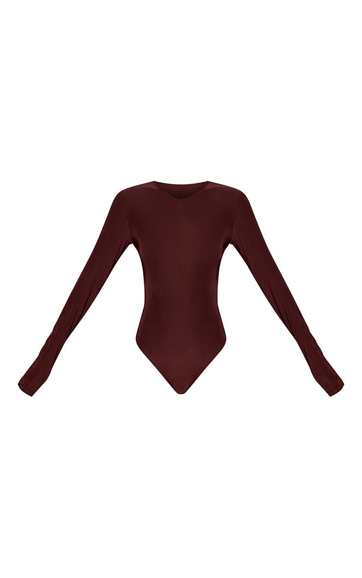 Chocolat Body Ajusté À Manches Longues En Jersey Slinky Tall