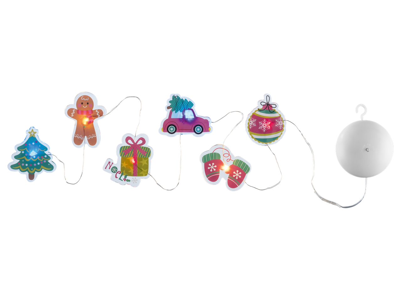 Kerstraam stickers met verlichting