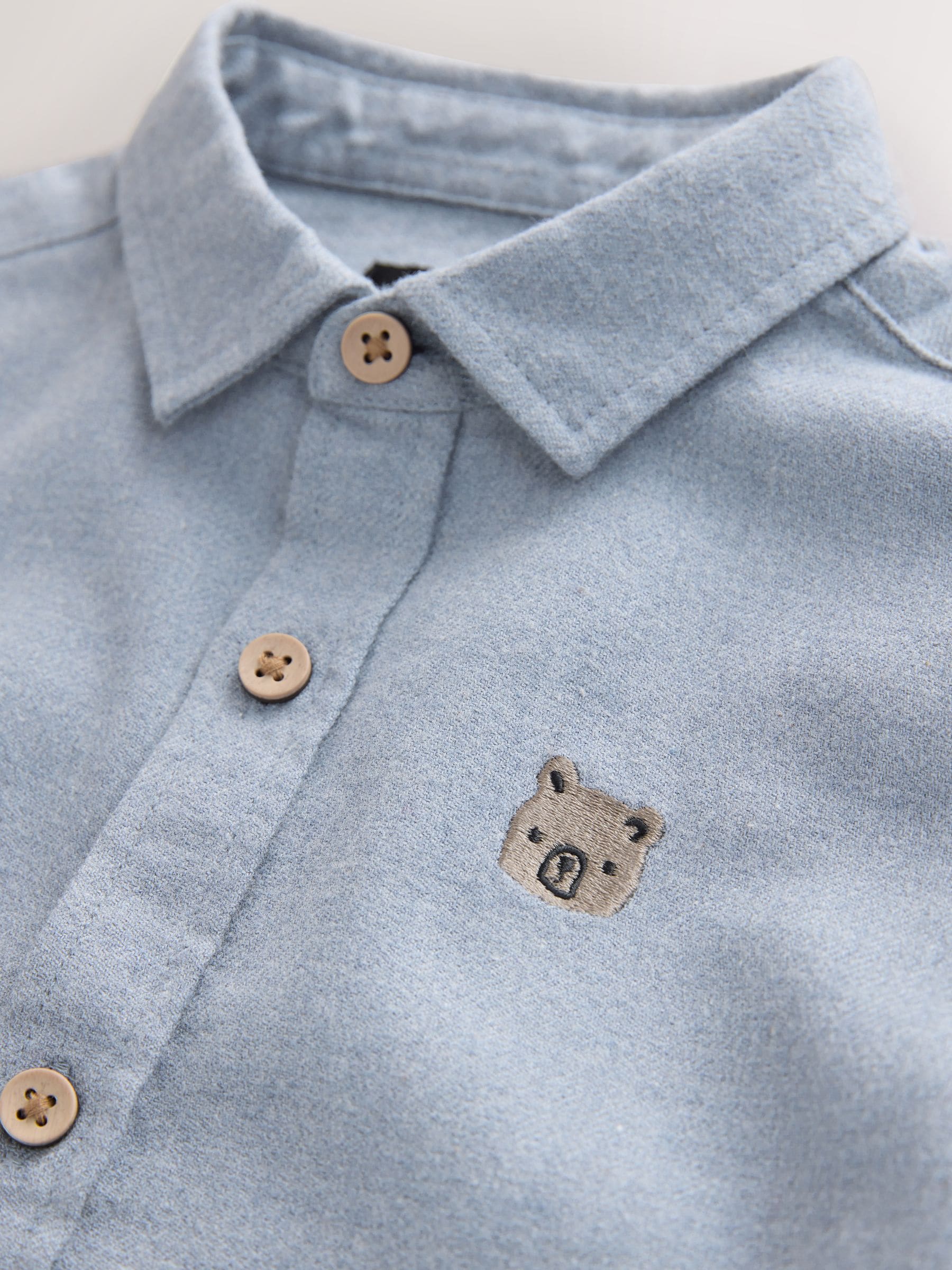 Blauw - Shirt met melange-figuren en lange mouwen (3mnd-7jr)
