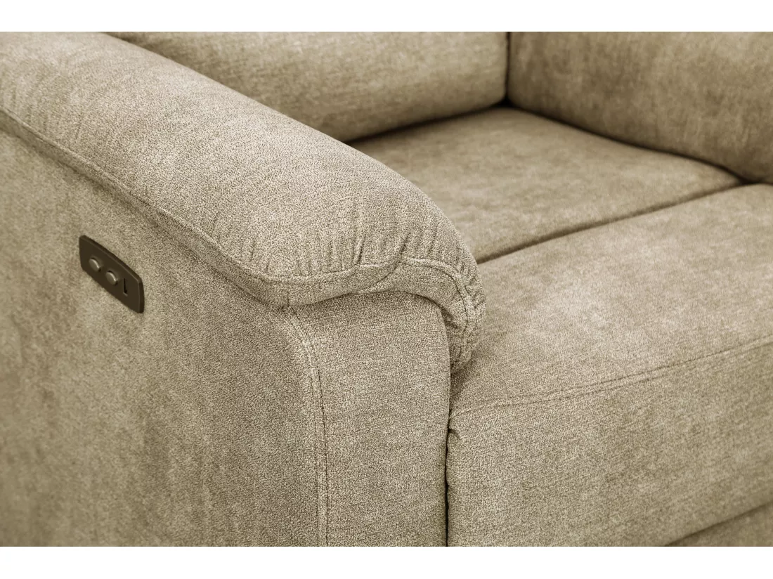 Fauteuil relax électrique en tissu taupe NEVERS