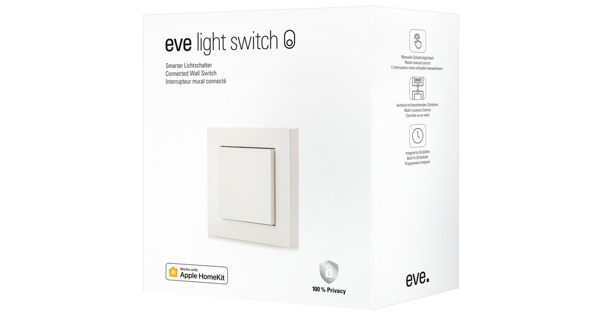 eveLight Switch Connected Wall Switch schakelaar  (Bluetooth, Thread)