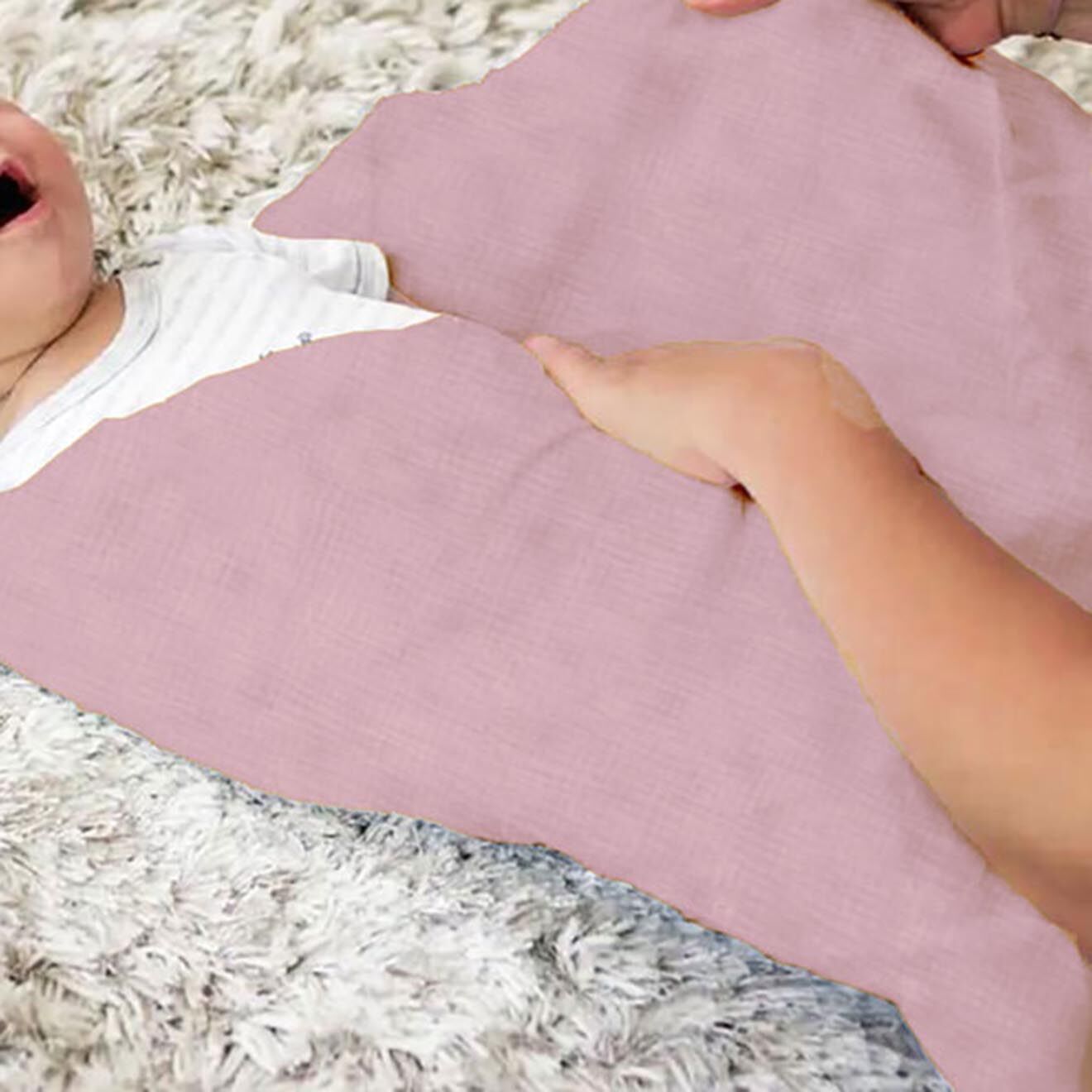 Papate Maxi Lange en Coton Bio rose - 100x100 cm