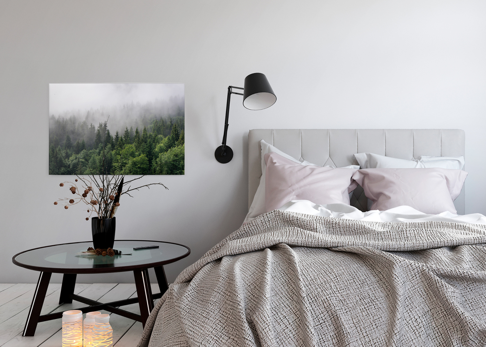 Leinwandbild WALD - grün - 90x60 cm