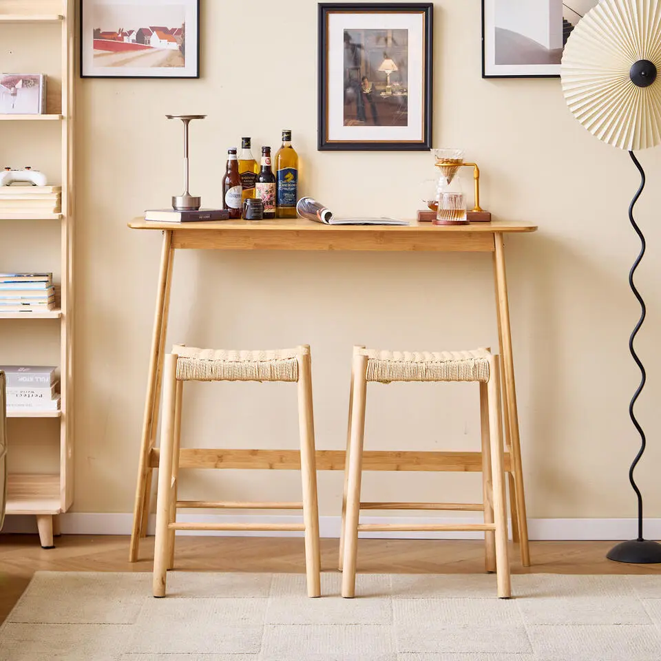 Set van 2 Barkrukken Massief Hout Scandinavisch