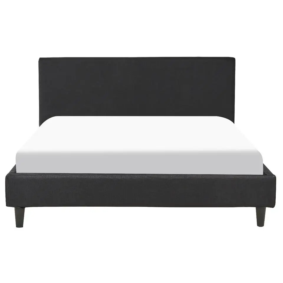 FITOU - Tweepersoonsbed - Zwart - 140 x 200 cm - Polyester