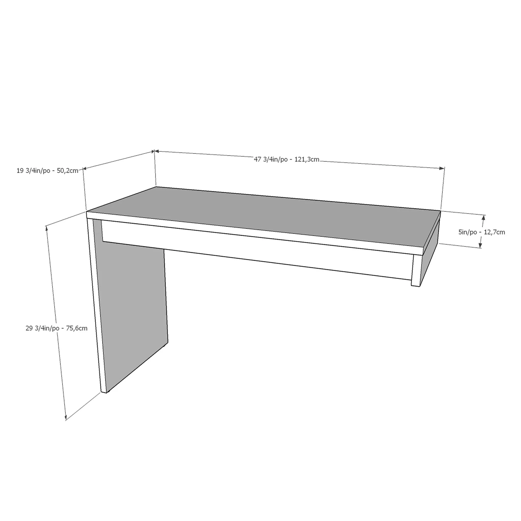 Nexera Surface de Travail Réversible Liber-T - Blanc et Noyer
