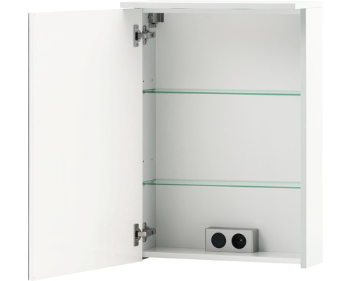 Spiegelkast Möbelpartner Spot 50,4 x 23,7 x 72,3 cm wit 1-deurs LED