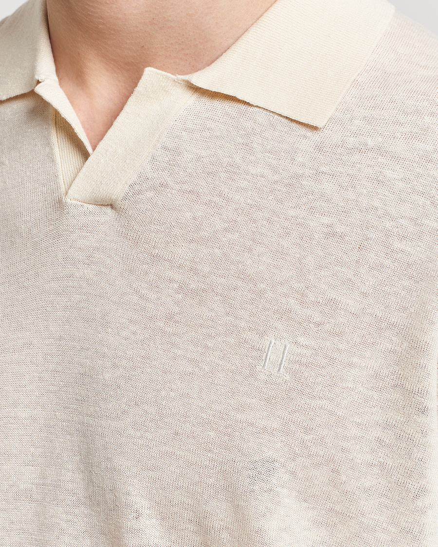 Les Deux Emmanuel Linen/Cotton Polo Knit Ivory