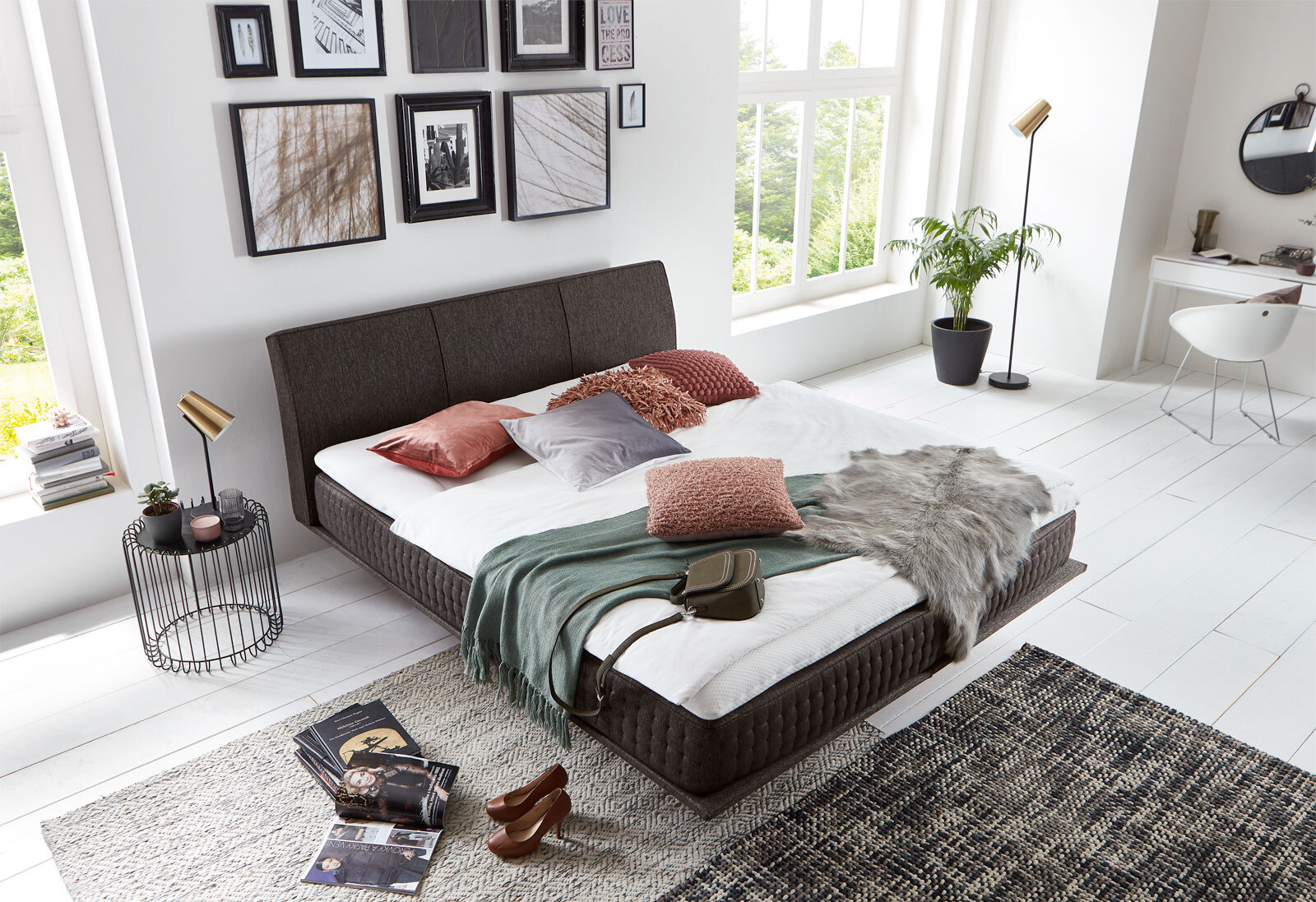 MONDO Boxspringbett SENTA 180 x 200 cm braun
