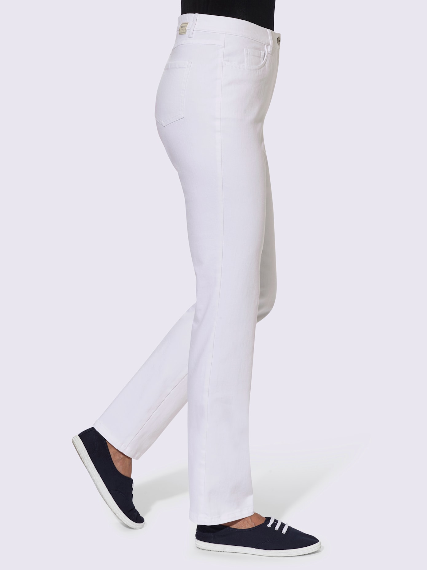 Pantalon mélanges matières perfect fit 4 poches coupes droite