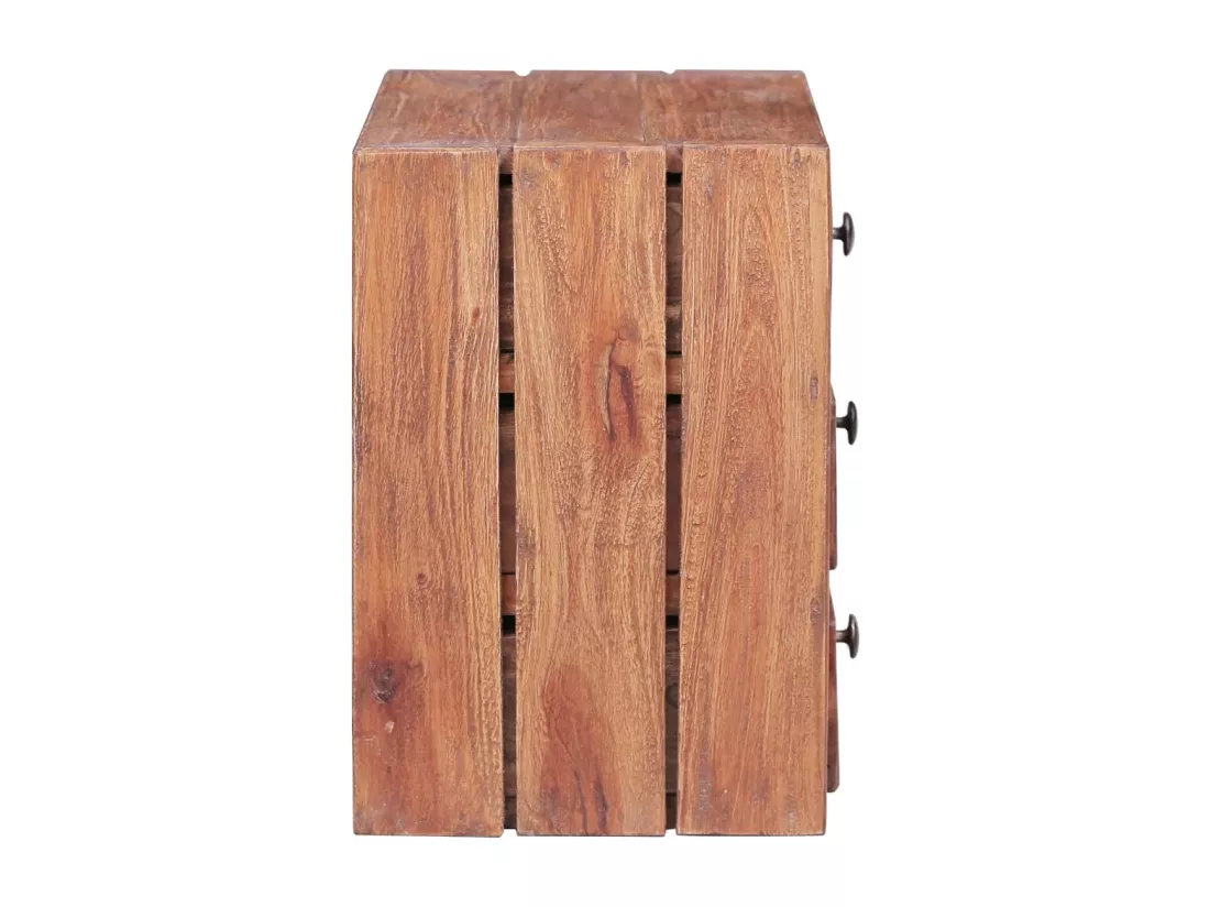 Table de chevet avec 3 tiroirs 35x25x35 cm Bois de récupération