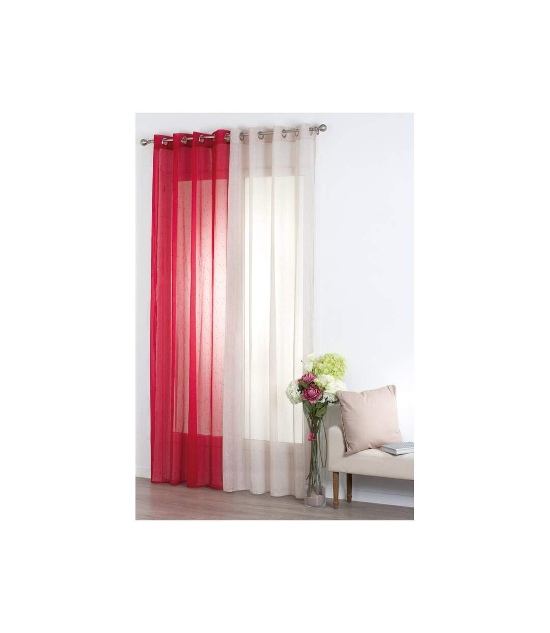 Rideau Voilage Rayure 140x240cm Lin