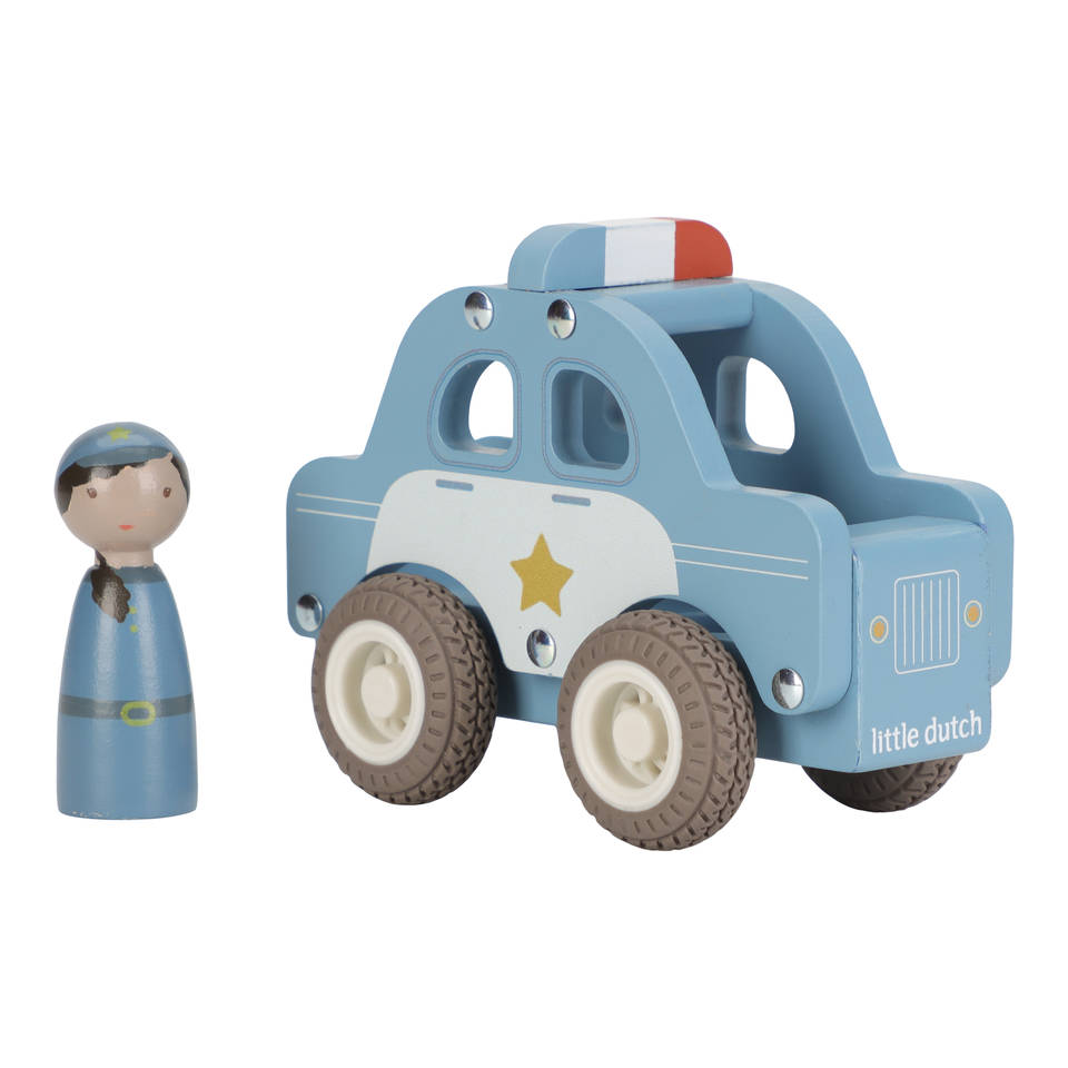 Little Dutch houten politieauto met pop