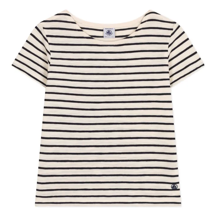 Petit Bateau T-shirt Madonna Jersey Flammé | Bleu marine