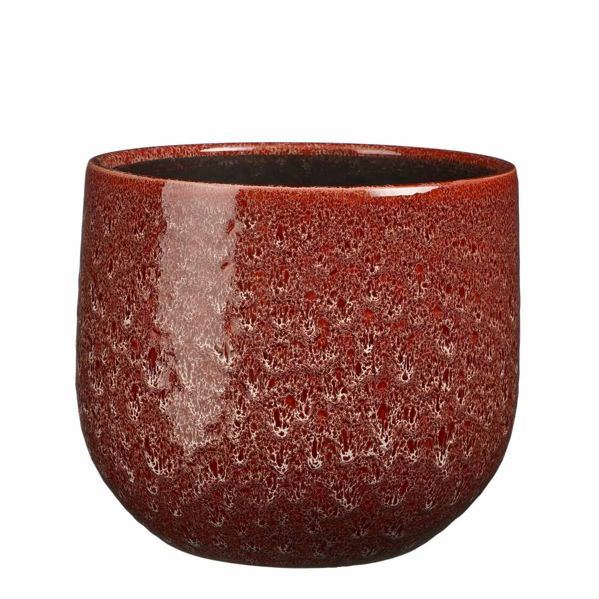 Mica decorations pot de fleur paola - 25x25x20 cm - céramique - rouge