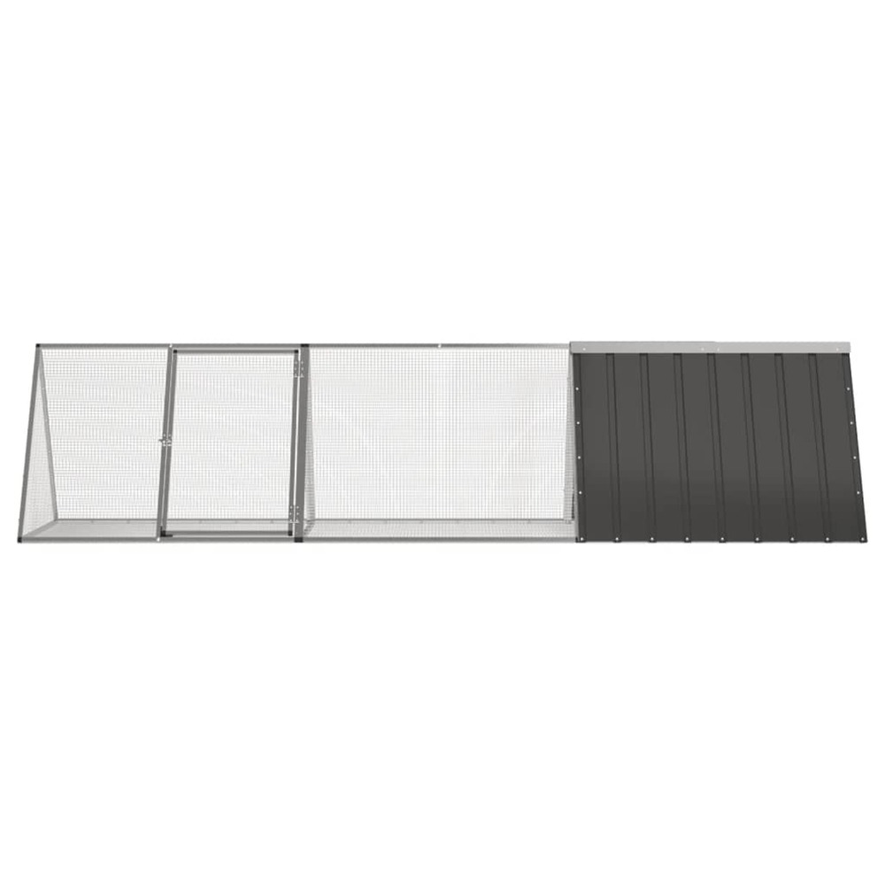 Clapier anthracite 302,5x80,5x71 cm acier galvanisé
