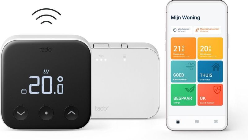 tado° - Smart Thermostaat X - Draadloze Slimme Thermostaat - Zwart/Wit