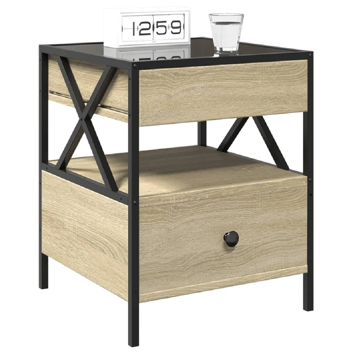 vidaXL Table de chevet LED