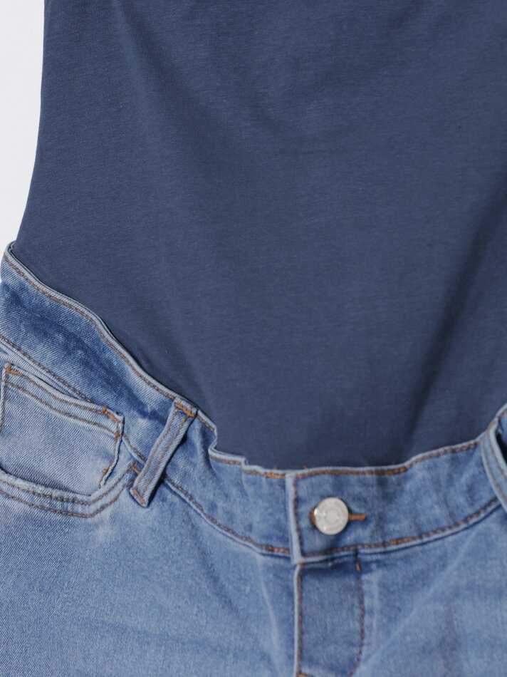 Calça jeans reta para gestantes - Índigo