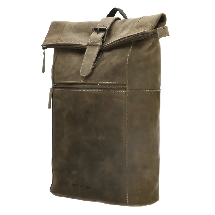 Hide & Stitches Idaho Rugzak 15,6 inch Olijfgroen