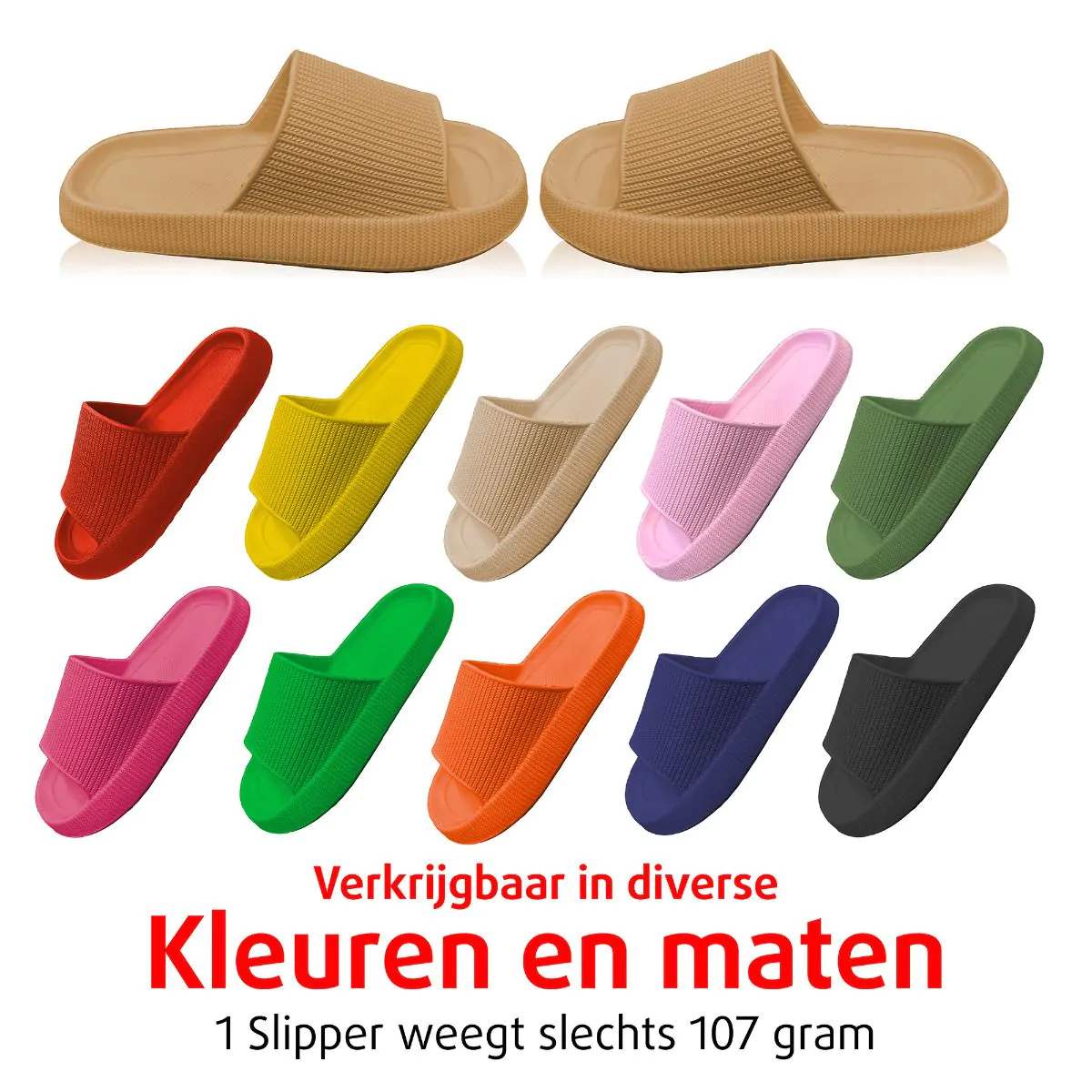 Orthopedische Zomer Badslippers (Taupe)