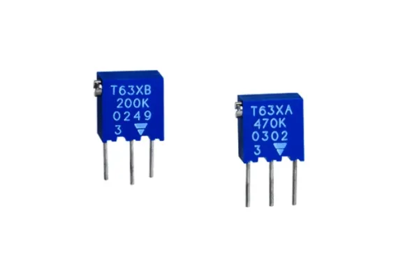 Vishay T63XB202KT20, Fortynder til konform belægning, Blå, Metal, Lige, Hanstik, 250 V