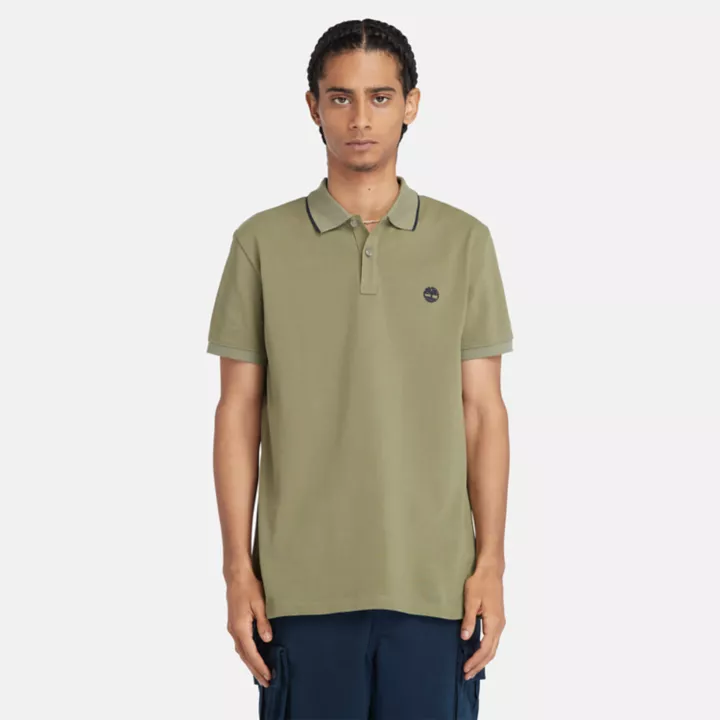 Polo à col imprimé Millers River pour homme en vert