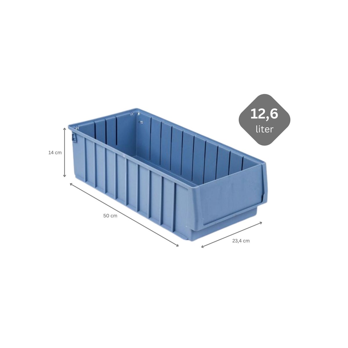 PROREGAL Plankdoos 500 BH met etiket en beschermhoes HxBxD 14 x 23,4 x 50 cm 12,6 liter Opbergdoos Assortimentsdoos Kleine onderdelendoos