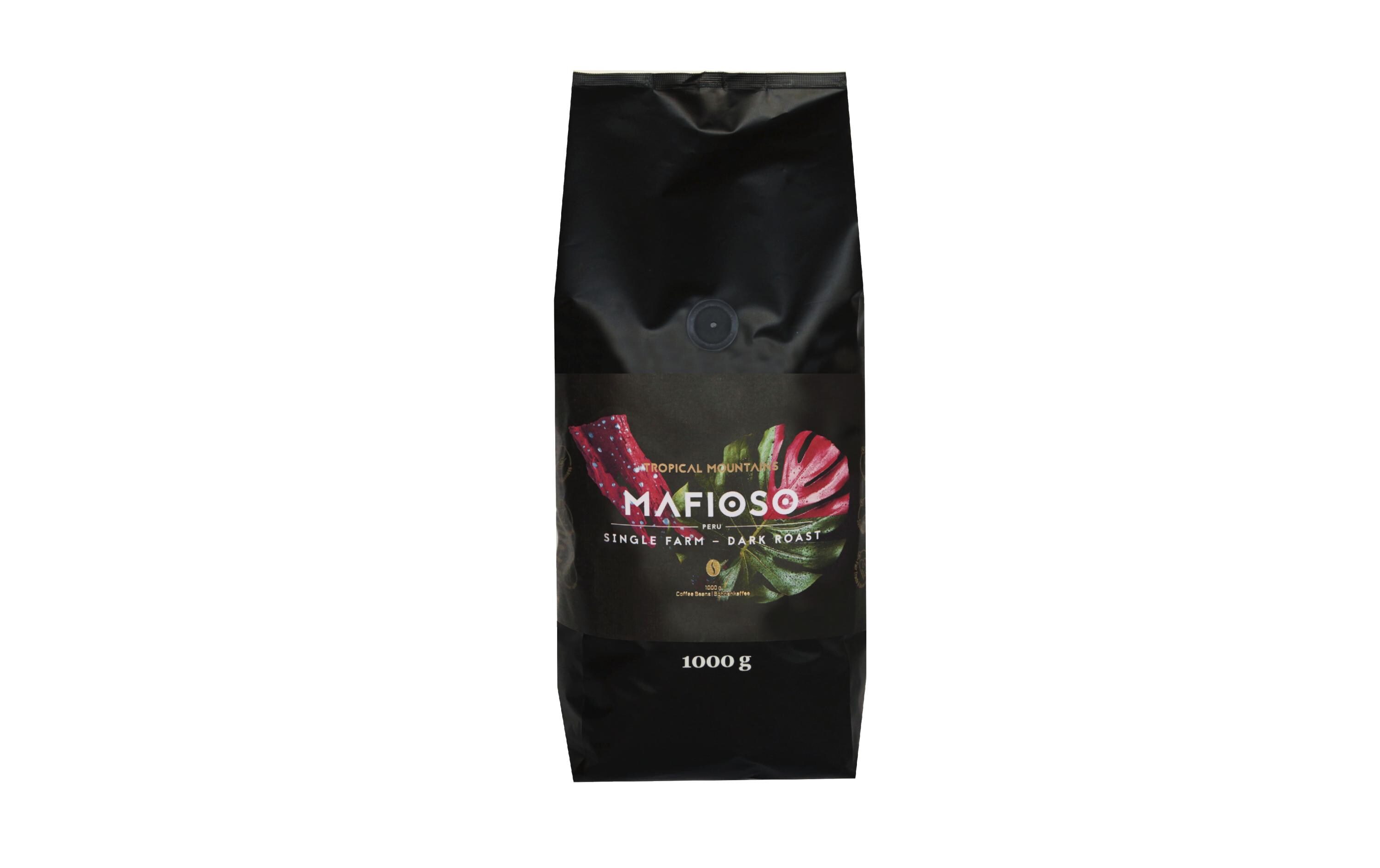 Kaffeebohnen Bio Mafioso 1 kgBiologisch zertifizierter Bohnenkaffee aus Peru