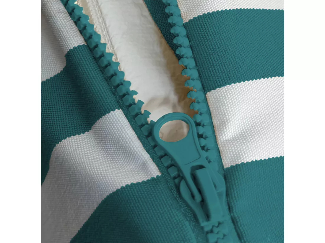 Coussins pour salon de jardin déhoussable 100x50cm - Rayure Vert