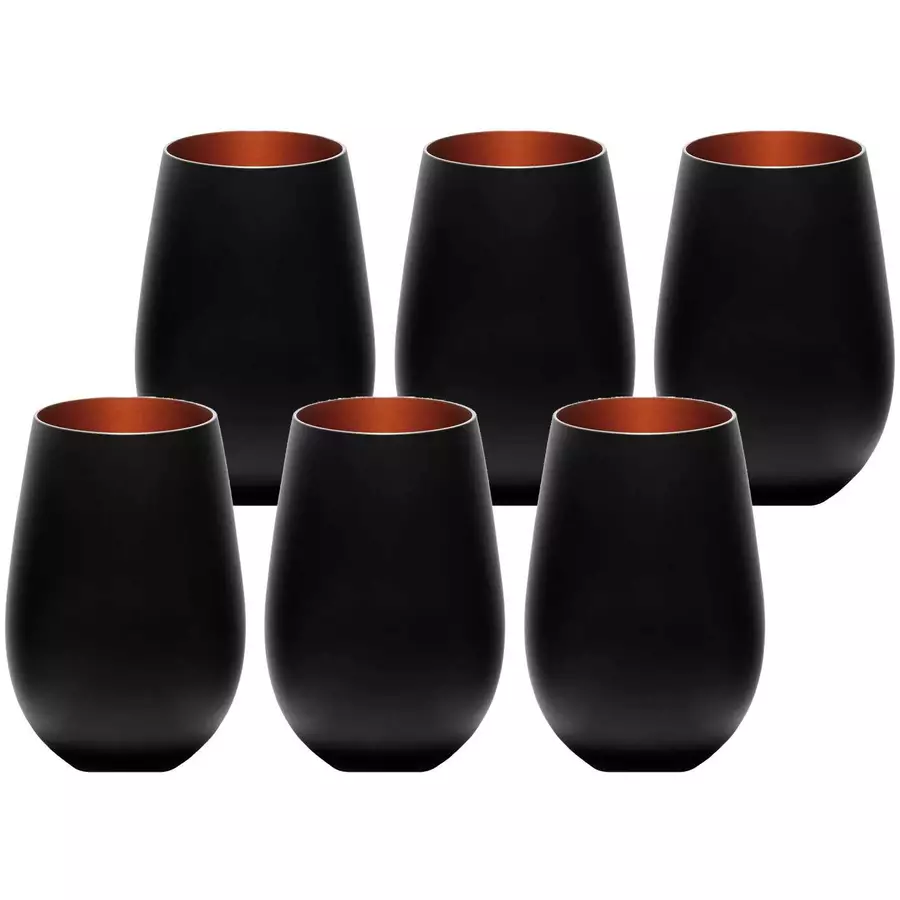 Stölze Lausitz Becher Elements 465 ml 6er Set schwarz-bronze