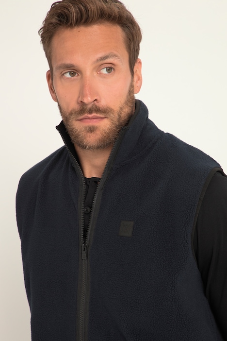 Fleece-Weste, Bauchfit, Stehkragen, Kängurutasche, bis 8 XL