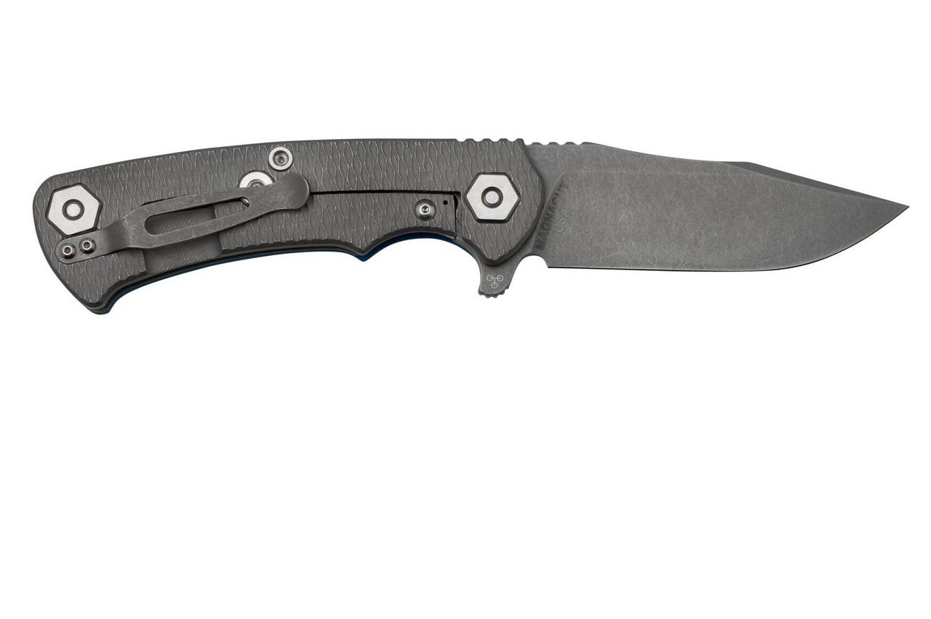 Rick Hinderer Project X, MagnaCut Clip point, Working Finish, Blue G10 zakmes