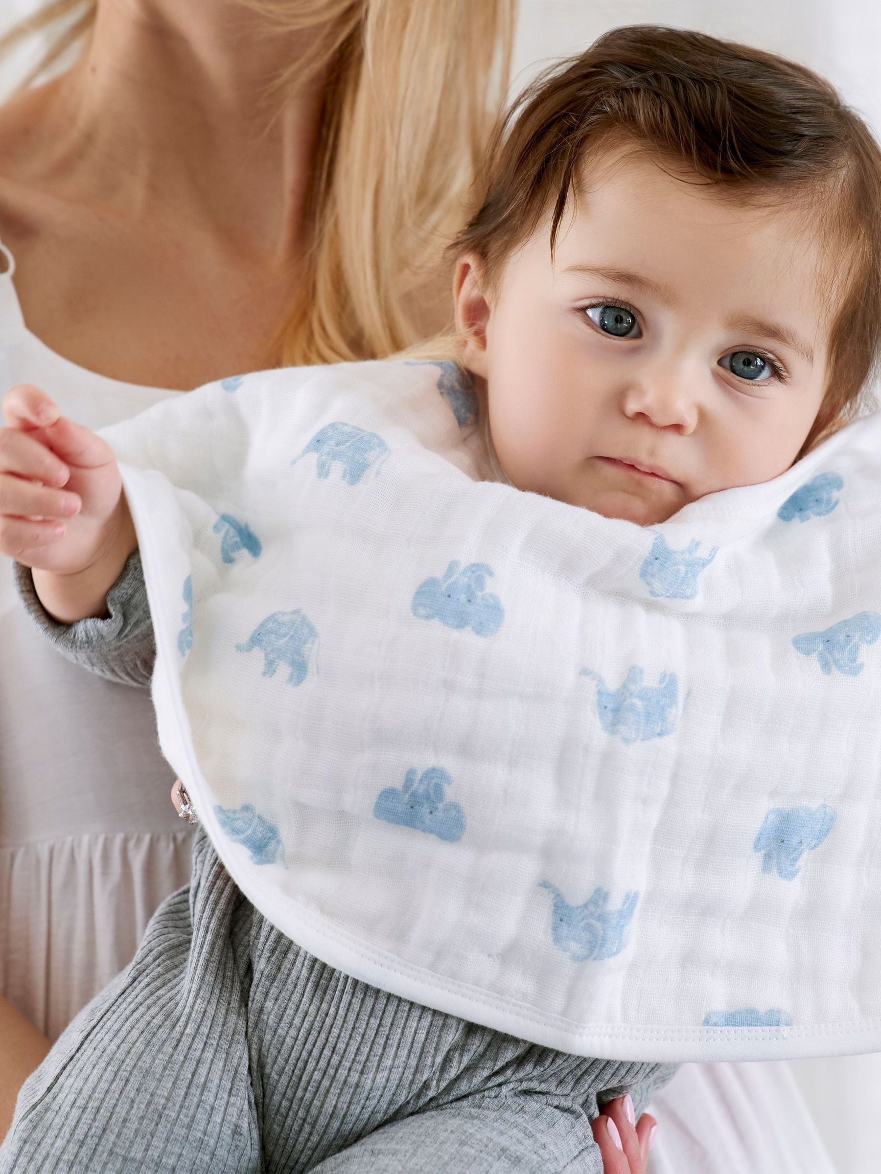 aden + anais - Set van 2 katoenen mousseline slabbetjes